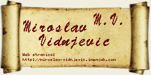 Miroslav Vidnjević vizit kartica